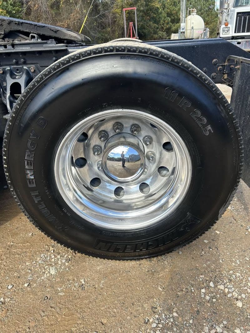 Mirror-finish chrome wheel polish on truck rim